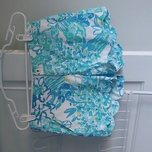 Lilly Pulitzer The Buttercup Shorts Scalloped Hem 100% Cotton